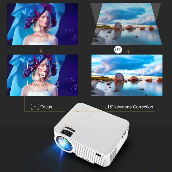 3-2.jpg Mini Projector, HOMPOW Portable Video Projector with 6000 Lux, Full HD 1080P Supported,