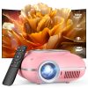 Mini Projector with Two -Way Bluetooth, Portable Projector for Home Theater Use, Support 1080P for Outdoor Projector/Movie Projector Compatible with HDMI, USB, Laptop, TV Stick (Pink)