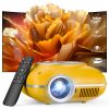 Mini Projector with Two -Way Bluetooth, Portable Projector for Home Theater Use, Support 1080P for Outdoor Projector/Movie Projector Compatible with HDMI, USB, Laptop, TV Stick (Yellow)
