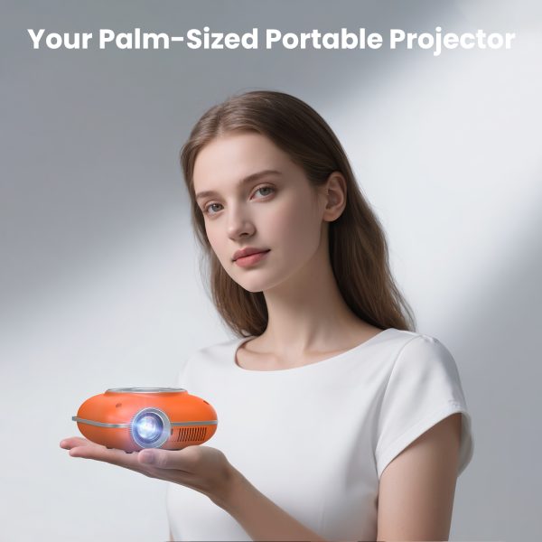 Mini Projector with Two -Way Bluetooth, Portable Projector for Home Theater Use, Support 1080P for Outdoor Projector/Movie Projector Compatible with HDMI, USB, Laptop, TV Stick (Orange)